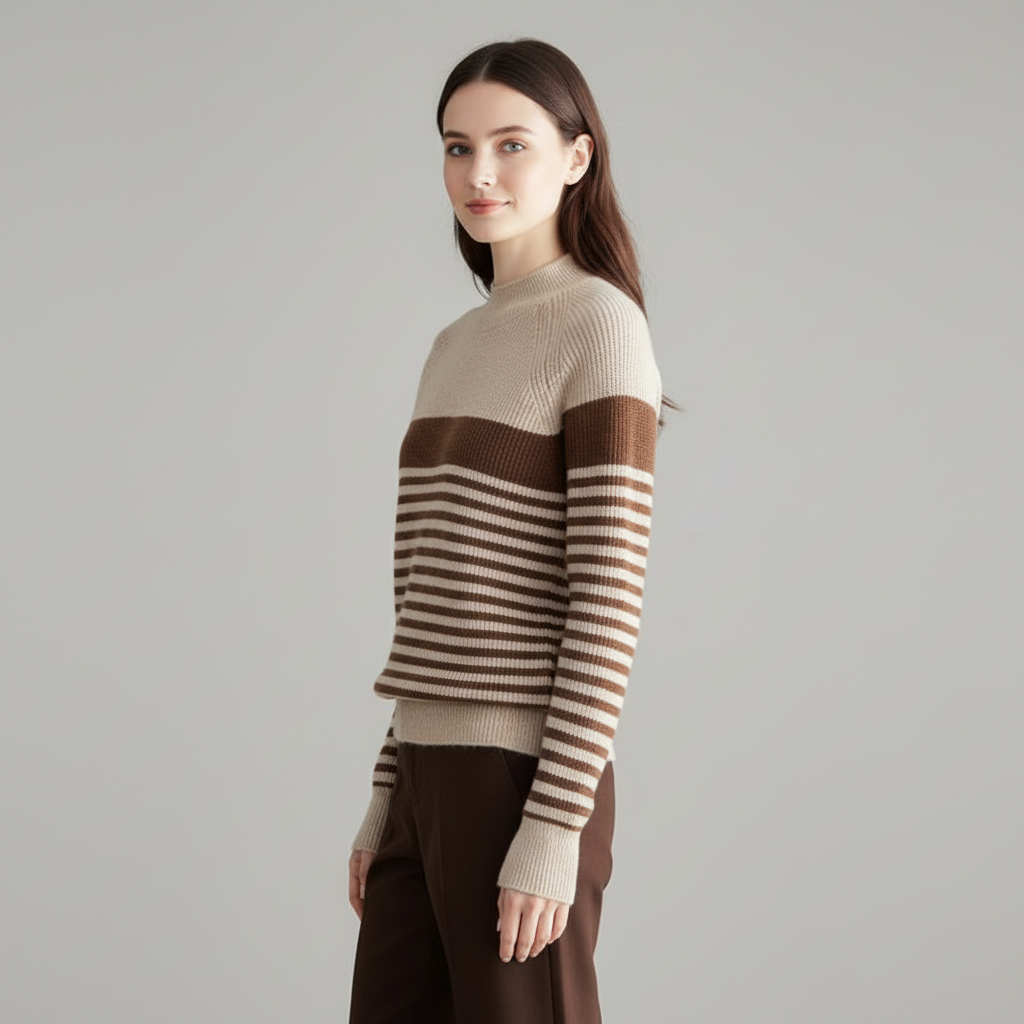 Suéter com listras de samambaia