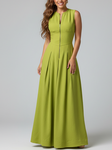 Vestido longo com zíper Aveline