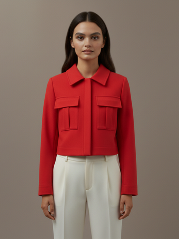 Jaqueta utilitária estruturada com bolsos