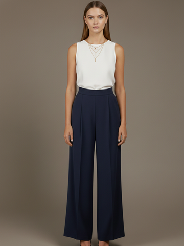 Calças Palazzo de Cintura Alta e Pernas Largas