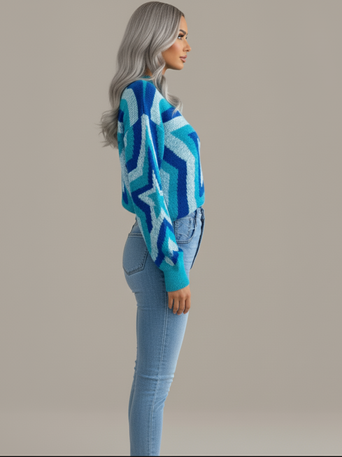 Suéter Tala com Estrelas Tricotadas