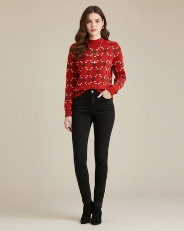 Suéter de tricô com coração