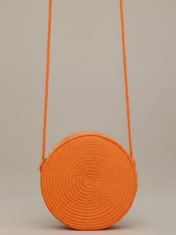 Woven Circle Crossbody Bag