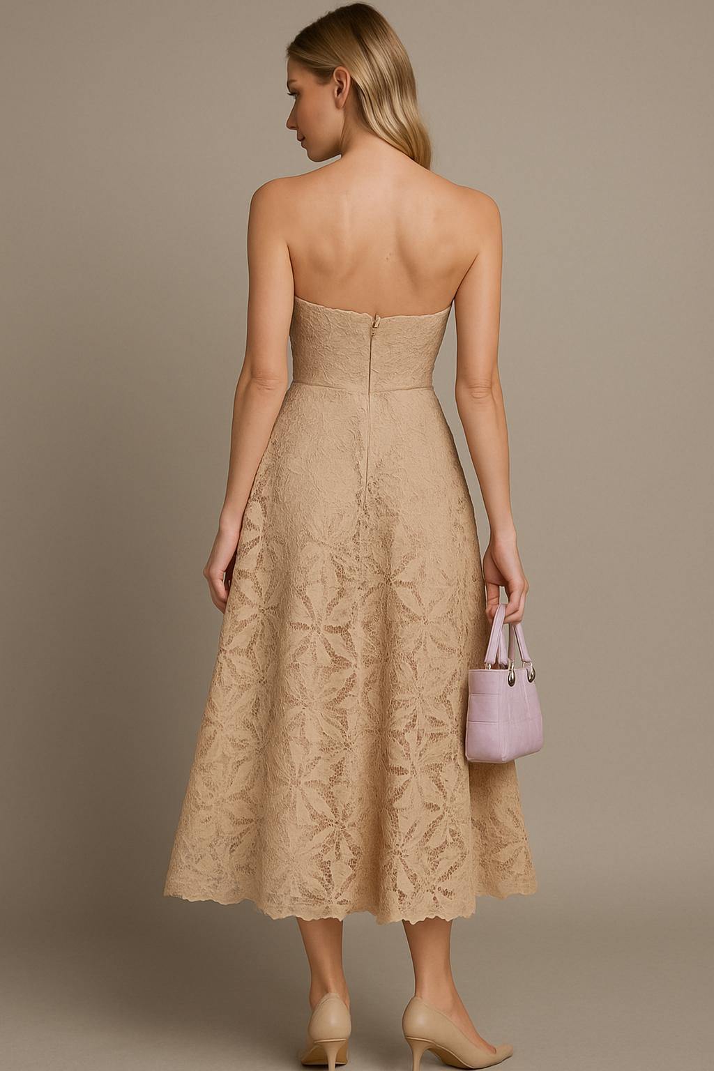 Fısıldayan Dantel Midi Elbise