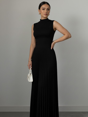 Vestido largo bohemio negro Sienna