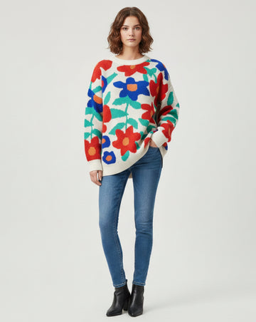 Pull à fleurs Devin