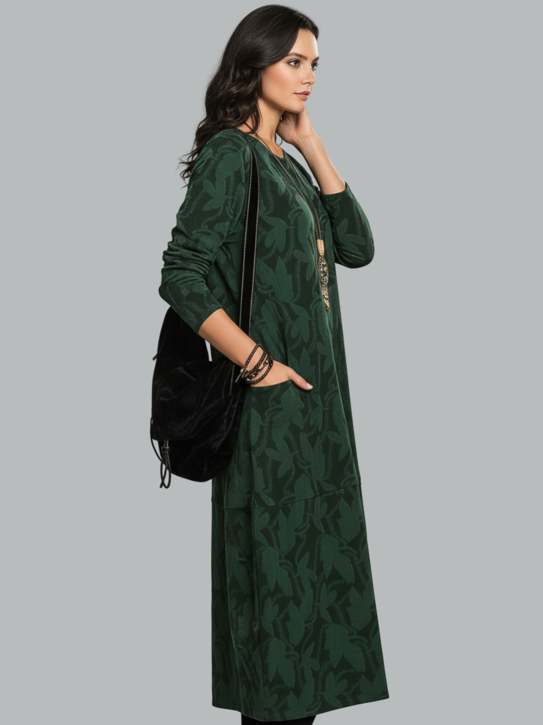 Abito a maniche lunghe stampato Clara