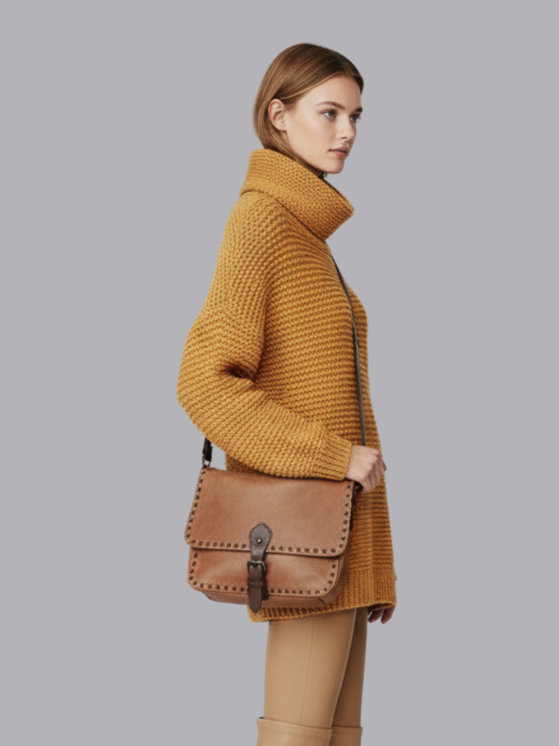 Suéter de gola alta de tricô aconchegante